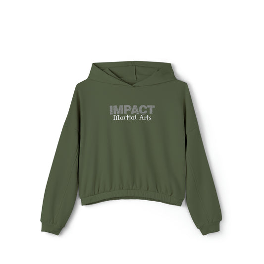 Impact Martial Arts Logo - Women's Cinched Bottom Hoodie